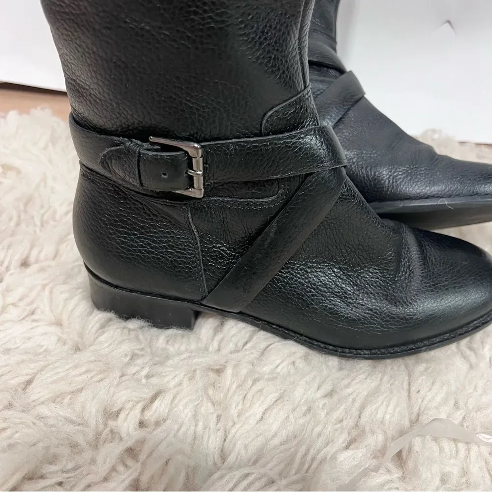 Talbots Black Leather Knee-High Riding Boots